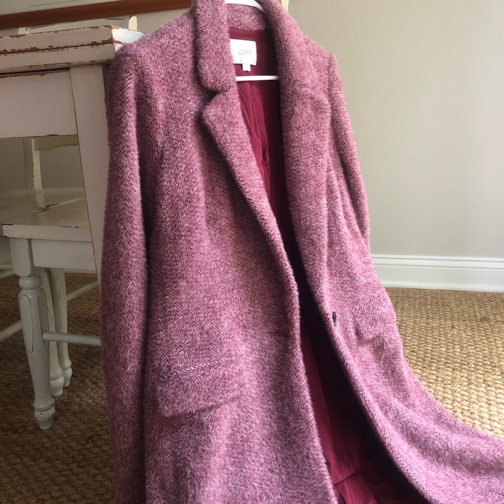 New: LOFT Cozy Herringbone Top Coat. Size Small